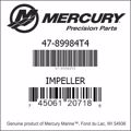 Bar codes for Mercury Marine part number 47-89984T4