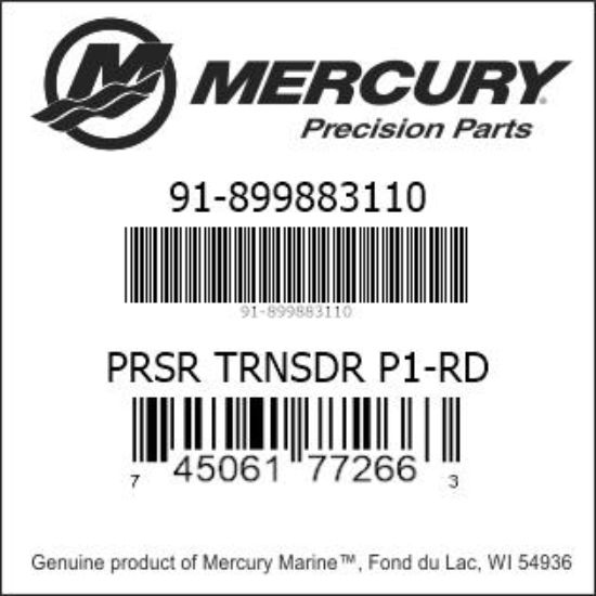 Bar codes for Mercury Marine part number 91-899883110