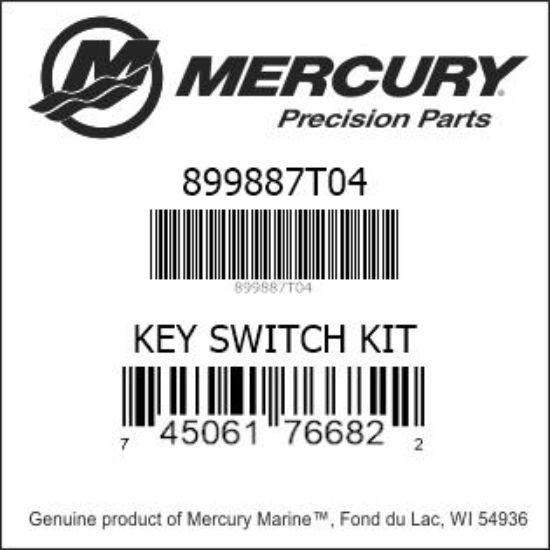 Bar codes for Mercury Marine part number 899887T04