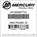 Bar codes for Mercury Marine part number 84-899887T13