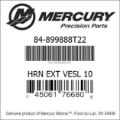 Bar codes for Mercury Marine part number 84-899888T22