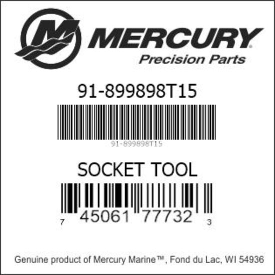 Bar codes for Mercury Marine part number 91-899898T15
