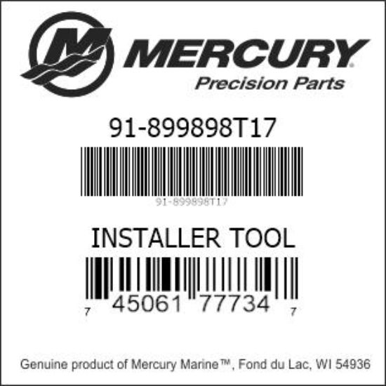 Bar codes for Mercury Marine part number 91-899898T17