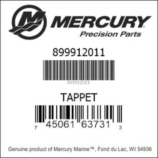 Bar codes for Mercury Marine part number 899912011