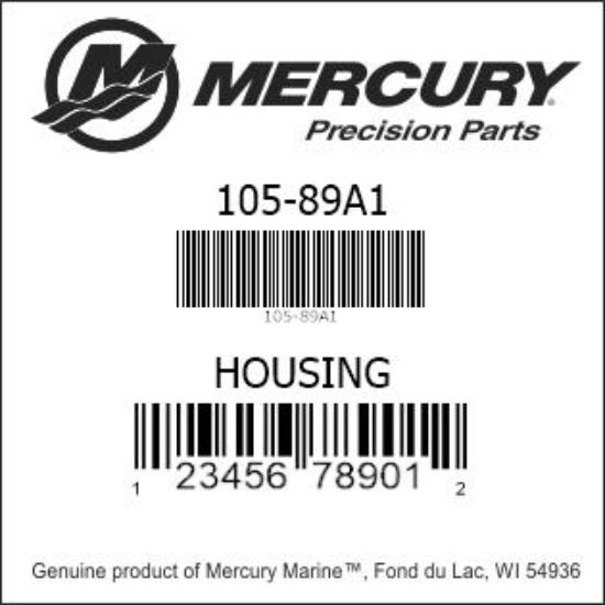 Bar codes for Mercury Marine part number 105-89A1