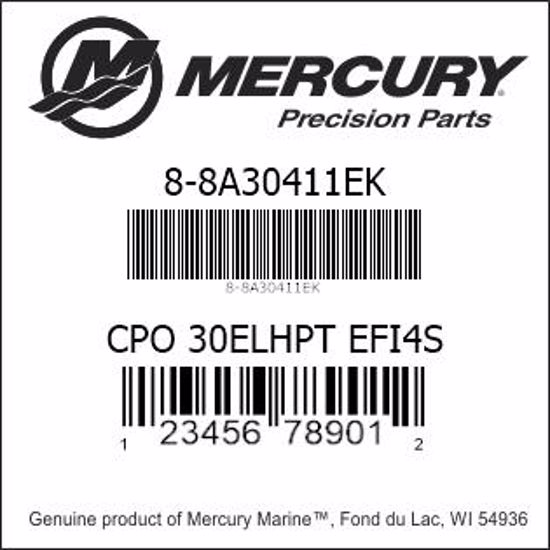 Bar codes for Mercury Marine part number 8-8A30411EK
