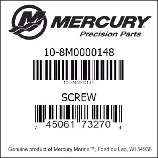 Bar codes for Mercury Marine part number 10-8M0000148