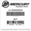 Mercury Marine part number 11-8M0000839 NUT Bar codes for Mercury Marine part number 11-8M0000839
