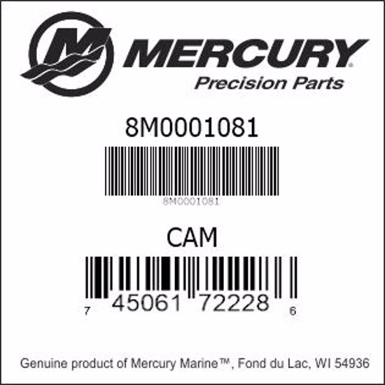 Bar codes for Mercury Marine part number 8M0001081