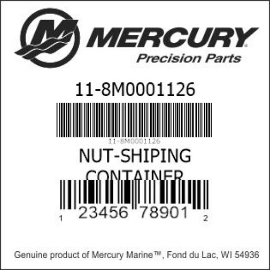 Bar codes for Mercury Marine part number 11-8M0001126