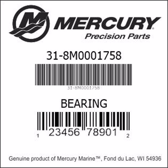 Bar codes for Mercury Marine part number 31-8M0001758