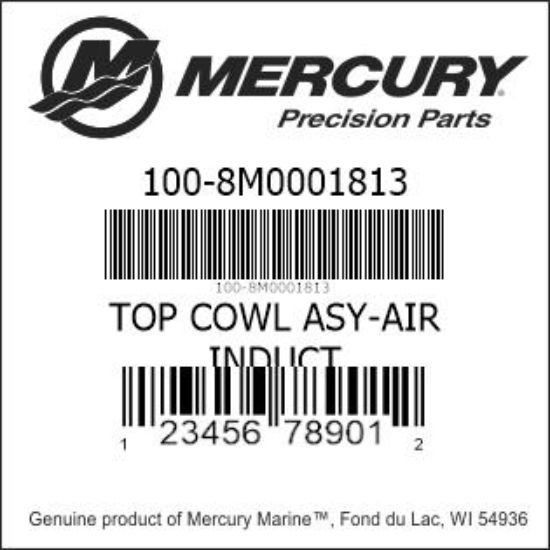Bar codes for Mercury Marine part number 100-8M0001813