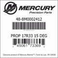 Bar codes for Mercury Marine part number 48-8M0002412