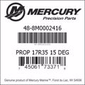 Bar codes for Mercury Marine part number 48-8M0002416