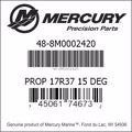 Bar codes for Mercury Marine part number 48-8M0002420