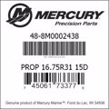 Bar codes for Mercury Marine part number 48-8M0002438