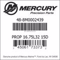 Bar codes for Mercury Marine part number 48-8M0002439