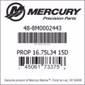 Bar codes for Mercury Marine part number 48-8M0002443