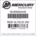 Bar codes for Mercury Marine part number 48-8M0002445
