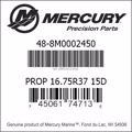 Bar codes for Mercury Marine part number 48-8M0002450