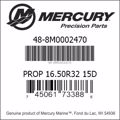 Bar codes for Mercury Marine part number 48-8M0002470