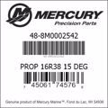 Bar codes for Mercury Marine part number 48-8M0002542