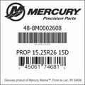Bar codes for Mercury Marine part number 48-8M0002608
