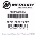 Bar codes for Mercury Marine part number 48-8M0002660