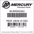Bar codes for Mercury Marine part number 48-8M0002662