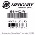 Bar codes for Mercury Marine part number 48-8M0002679