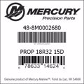 Bar codes for Mercury Marine part number 48-8M0002680