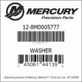 Bar codes for Mercury Marine part number 12-8M0005777