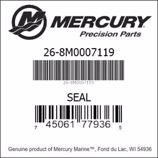 Bar codes for Mercury Marine part number 26-8M0007119