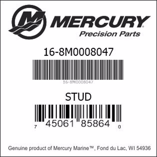 Bar codes for Mercury Marine part number 16-8M0008047