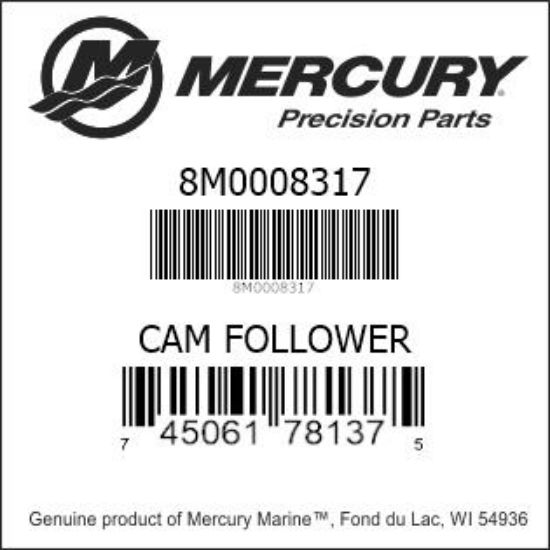 Bar codes for Mercury Marine part number 8M0008317