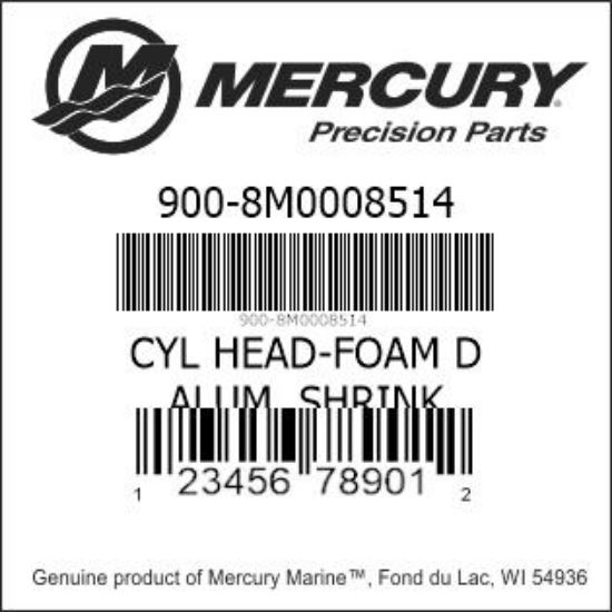 Bar codes for Mercury Marine part number 900-8M0008514