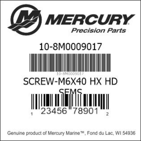 Bar codes for Mercury Marine part number 10-8M0009017