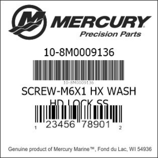 Bar codes for Mercury Marine part number 10-8M0009136