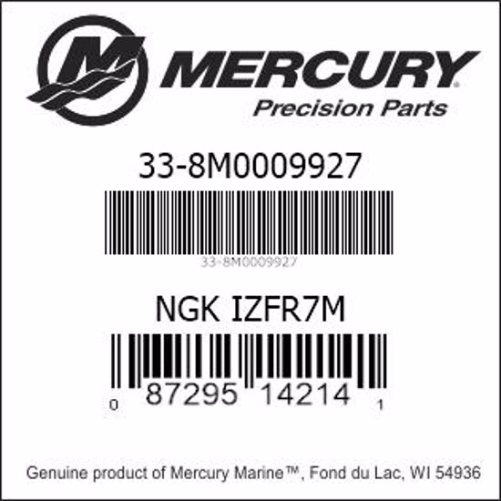 Bar codes for Mercury Marine part number 33-8M0009927
