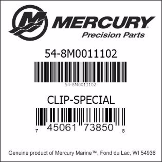 Bar codes for Mercury Marine part number 54-8M0011102