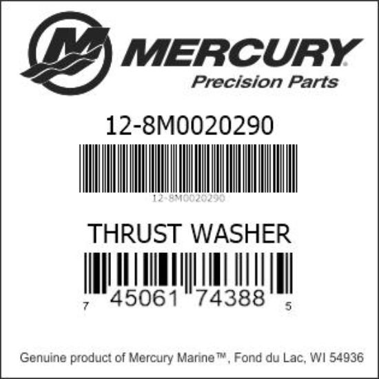 Bar codes for Mercury Marine part number 12-8M0020290