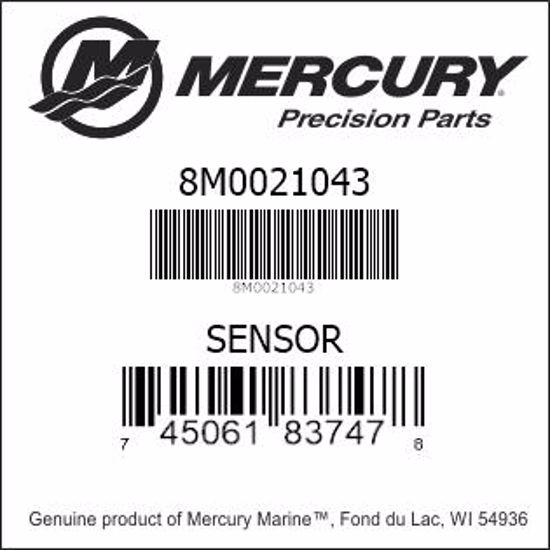 Bar codes for Mercury Marine part number 8M0021043