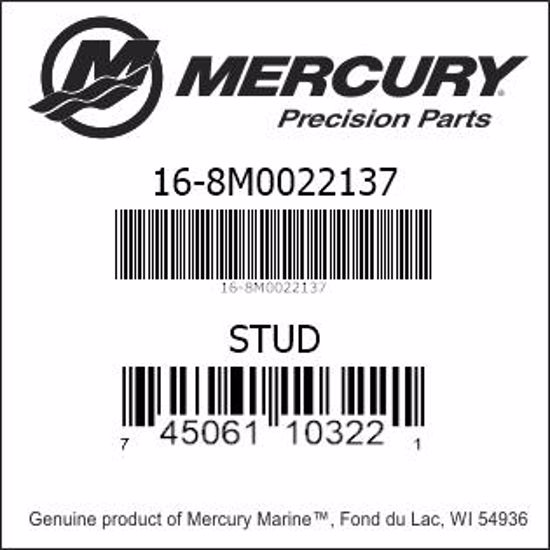Bar codes for Mercury Marine part number 16-8M0022137