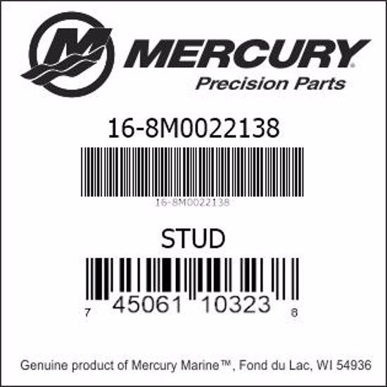 Bar codes for Mercury Marine part number 16-8M0022138