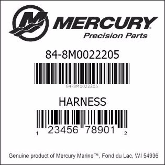 Bar codes for Mercury Marine part number 84-8M0022205