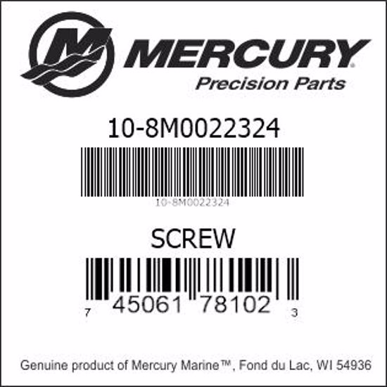 Bar codes for Mercury Marine part number 10-8M0022324