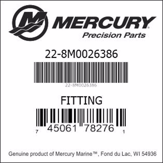 Bar codes for Mercury Marine part number 22-8M0026386