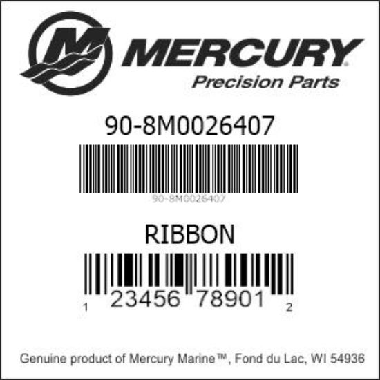 Bar codes for Mercury Marine part number 90-8M0026407