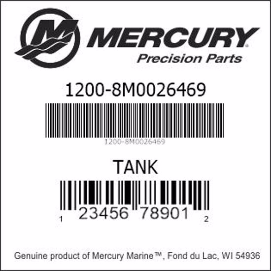 Bar codes for Mercury Marine part number 1200-8M0026469