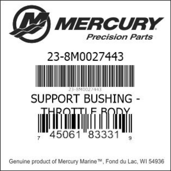 Bar codes for Mercury Marine part number 23-8M0027443